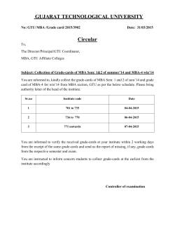 Collection of Grade-cards of MBA Sem: 1 2 of summer&rsquo;14 and MBA-4 win&rsquo;14