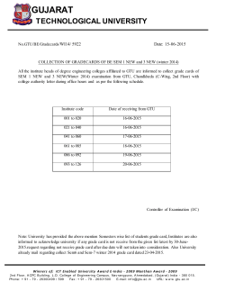 COLLECTION OF GRADECARDS OF BE SEM 1 NEW and 3 NEW (winter 2014)