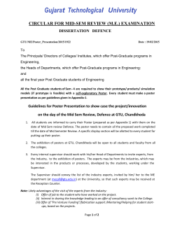 Poster Presentation circular & guidelines for M.E. students (Research week 2015).