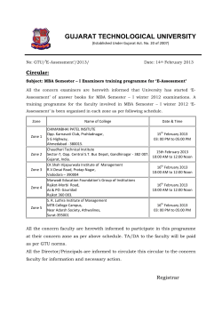 MBA Semester -1 Examiner training Programmer for 'E-Assessment'