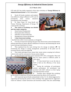 Energy Efficiency in Industrial Steam System 25-27 March -2012