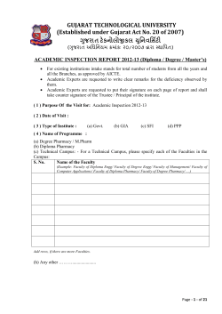 ACADEMIC INSPECTION REPORT 2012-13 (Pharmacy)