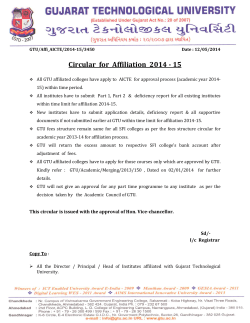 Circular for Affiliation 2014-15.