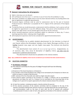 New guidelines to institutes for Staff Recruitment and V.C.Nominee for selection process