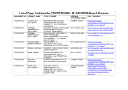 2013-2015 ITSNS Branch Students