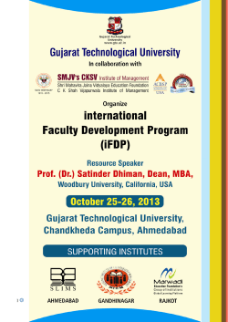 Gujarat Technological University in collaboration with C K Shah Vijapurwala institute of Management organized International Faculty development Program (iFDP) on dated october 25-26,2013
