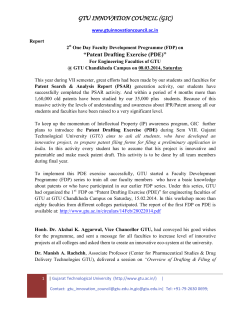 REPORT: Faculty Development Programme (FDP) on “Patent Drafting Exercise (PDE)” on Saturday, 8th March 2014 at GTU Chandkheda campus