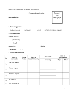 Application Form for Employment Notice dated 11.08.2014