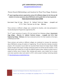 Patent Search Methodology and Analysis by Final Year Engg. Students Bharuch, Mehsana, Junagadh