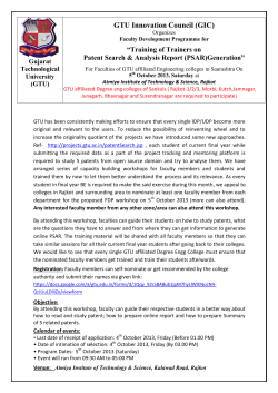 Patent Search Analysis Report (PSAR)Generation at Rajkot Atmiya college