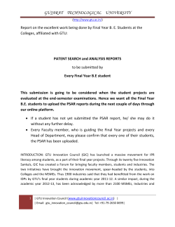 PATENT SEARCH and ANALYSIS REPORTS to be submitted by Every Final Year B.E student