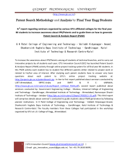 Patent Search Methodology and Analysis by Final Year Engg Students for Kalol, vvnagar college
