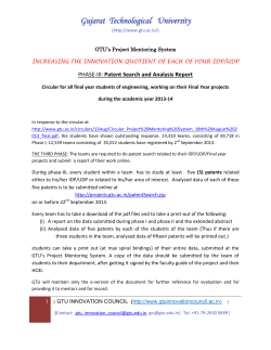 GTU&rsquo;s Project Mentoring System for all final year students