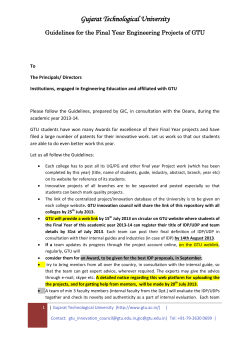 Guidelines for the Final Year Engineering Projects of GTU