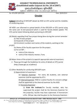 Uploading of IDP/UDP details by HOD on GTU portal and the modality of conducting exam.