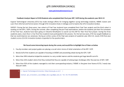 Feedback Analysis Report of 2156 Students who completed their final year IDP / UDP during the academic year 2012-13