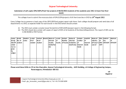 Submission of soft copies IDPs/UDPs/Final Year projects of BE/DE/MCA students of the academic year 2011-12
