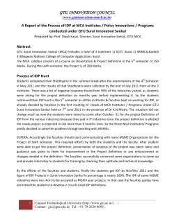 Process of IDP at MCA Institutes / Policy Innovations / Programs conducted under GTU Surat Innovation Sankul