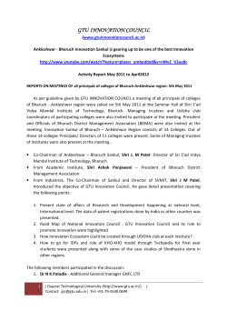 MEETINGS OF all principals of colleges of Bharuch-Ankleshwar region: 5th May 2011