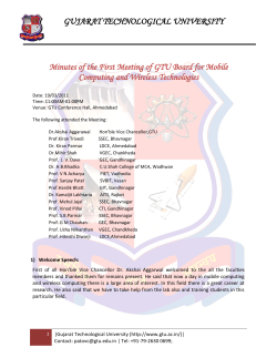 Minutes of the First Meeting of GTU Board for Mobile Computing and Wireless Technologies