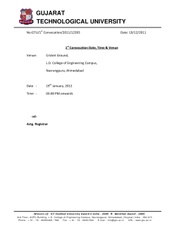 1st Convocation Date, Time Venue