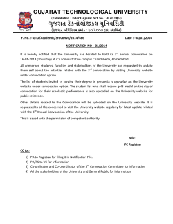 NOTIFICATION NO : 01/2014 (Third convocation 16th Jan 2014)