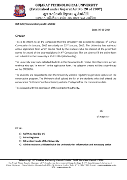 Instruction for Fourth Convocation