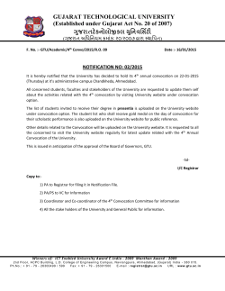 NOTIFICATION NO : 02/2015 (Fourth convocation 22nd Jan 2014)