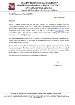 Notification for GTU&rsquo;s Fifth Convocation