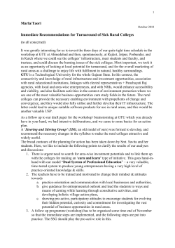 Immediate Recommendations for Turnaround of Sick Rural MBA Colleges