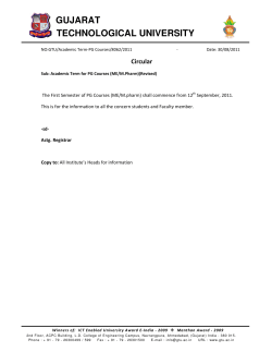 Academic Term for PG Courses (ME/M.Pharm)