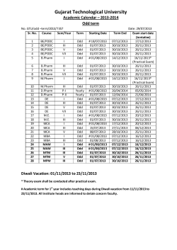 Academic Calendar - 2013-14 (ODD Semester)