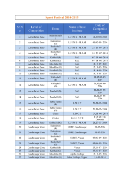 Sport festival 2014-15 date