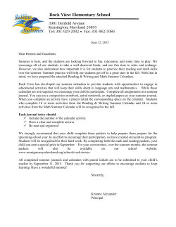 Here is a letter from Mrs. Alexander about the Summer Calendars in English and Spanish;