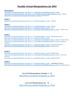 Possible Virtual Manipulatives MP3