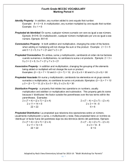 Grade 4 Math Vocab MP 4