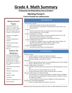 Grade 4 Math Summary MP 4