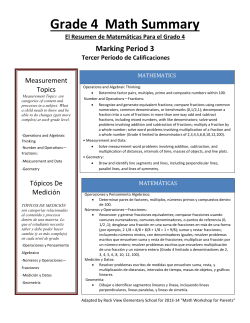 Grade 4 Math Summary MP3