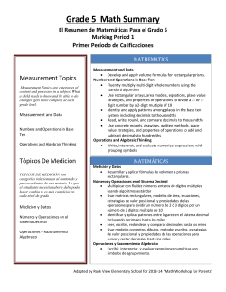 Grade 5 Math Summary