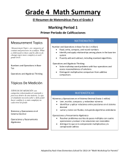 Grade 4 Math Summary