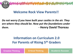 Curriculum 2.0 Information for Parents of Rising 5th Graders