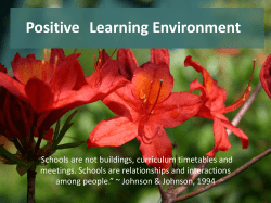 Positive Learning Environment Power Point