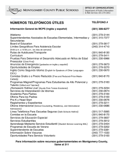 Helpful Phone Numbers Spa 2014