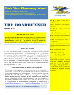 November 2015 Newsletter in English
