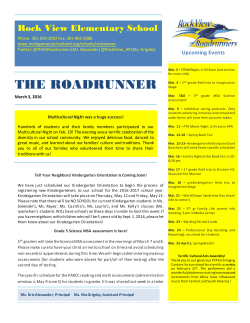 March 2016 Newsletter in English