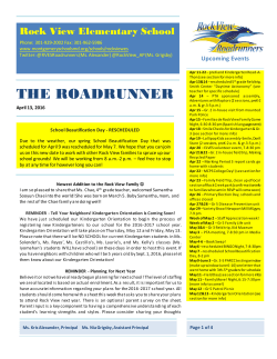 April 2016 Newsletter in English