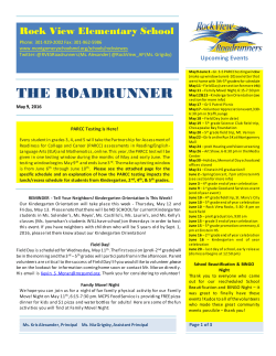 May 2016 Newsletter in English