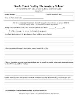 INFORMACION DEL PERFIL DEL ESTUDIANTE&nbsp;2016-2017