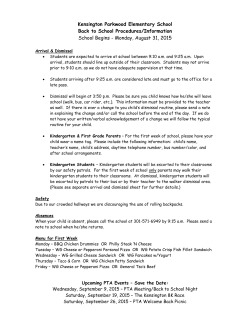 Back to School Information