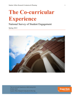 OSU National Survey of Student Engagement Findings - 2013